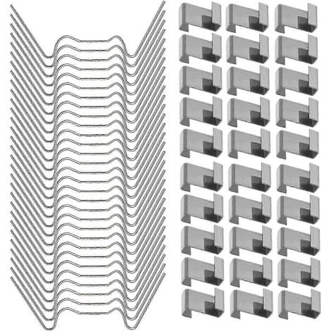 100 clips de fixation pour vitres de serre, compatibles avec le verre, en acier inoxydable. (1/5)