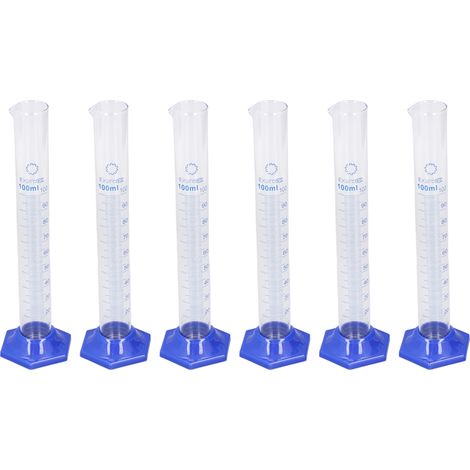 Éprouvette graduée en verre 100ml x10, grande capacité, échelle claire, kit de mesure pour laboratoire et expériences scientifiques (1/5)
