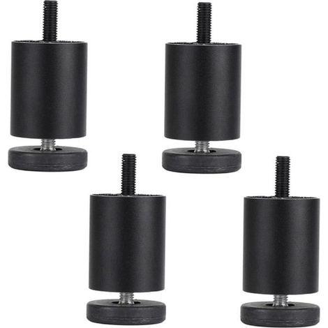4 Pièces En Alliage D'aluminium Pieds de Meubles Canapé Canapé Table Meuble TV Pieds de Support Noir 8cm fenteer