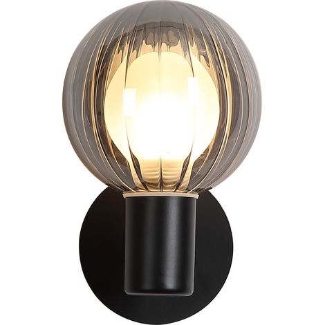 Searchlight Luminsphere Applique murale, noir mat, verre fumé IP44 1x G9 (1/5)