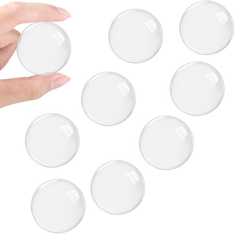 9 Pièces Butée de Poignée de Porte Murale, Ø 40mm Coussin de Protection Murale Ronde Transparent Adhesive pour Portes, Armoires, Tiroirs (1/5)
