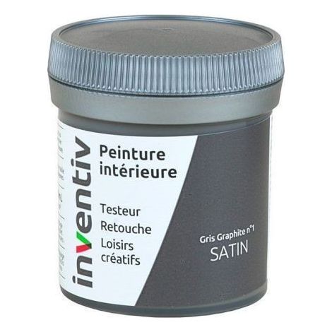 Testeur Peinture Intérieure Satin Gris Graphite INVENTIV