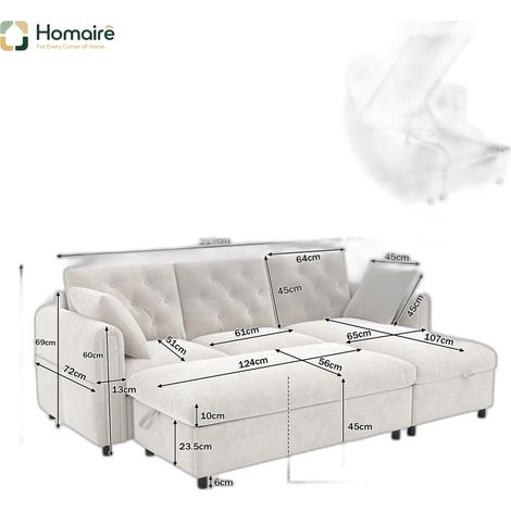 Sofa mit Modulen beige aus Polyester 219 x 131 x 86 cm HOMAIRE (1/5)