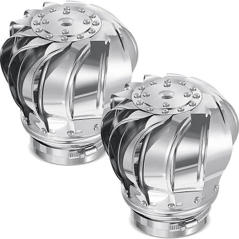 2 ventilateurs de toit non motorisés de 110 mm, type éolienne, pour combles