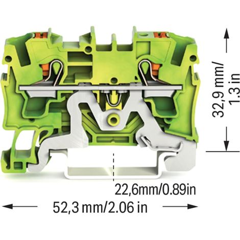WAGO Schutzleiterklemme 2204-1207 4mm² grün-gelb 50 Stk