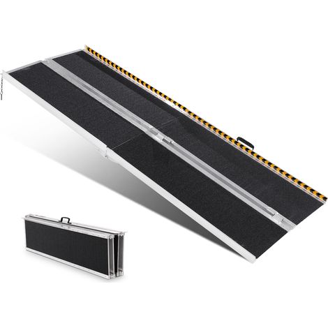 VEVOR Rampa para Silla de Ruedas Capacidad de 363kg Rampa de Umbral Plegable Portátil de Aluminio Antideslizante 243,84 cm para Scooter, Discapacitados, Escalones, Hogar, Escaleras, Puertas, Bordillos