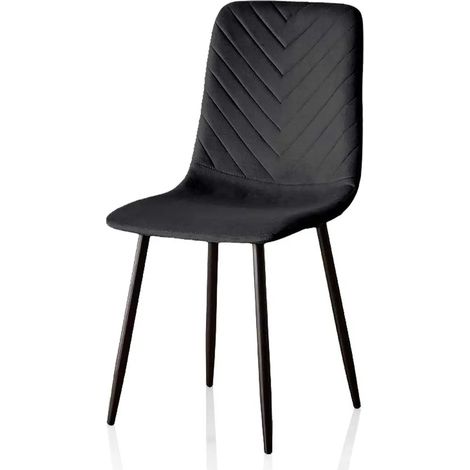 Set 4 sedie imbottite nero cm 44x41x88h