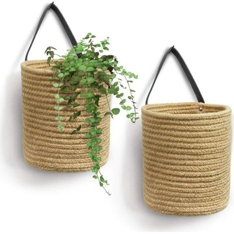 Set of 2 hanging rope baskets (1/5)