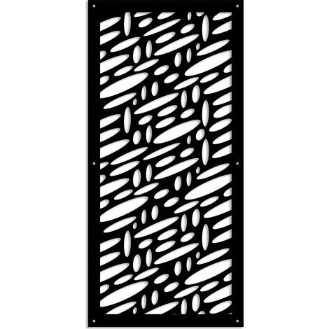 UFOS - Panneau ajouré en PVC - Brise-soleil - Couleur : noir - Dimension : 50x150 cm