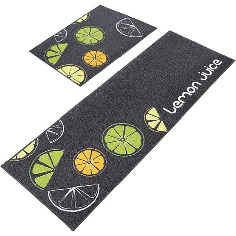 2 pièces Tapis de Sol de Cuisine antidérapant Tapis de Sol Tapis de Sol Ensemble pour Salon de Cuisine (40 × 60 cm + 40 × 120 cm) (1/4)