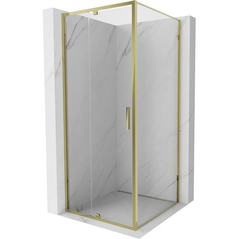 Mexen Exo cabina de ducha abatible 90 x 90 cm, transparente, dorada - 819-090-090-50-00 (1/5)