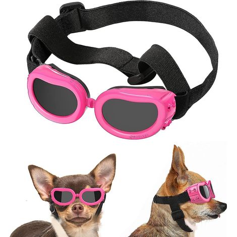 lunettes Pour Chiens- Rose, Lunettes De Soleil Pour Animaux De Compagnie Rglables, Lunettes De Protection Tanche La Poussire Anti-uv, Coupe-vent (1/5)