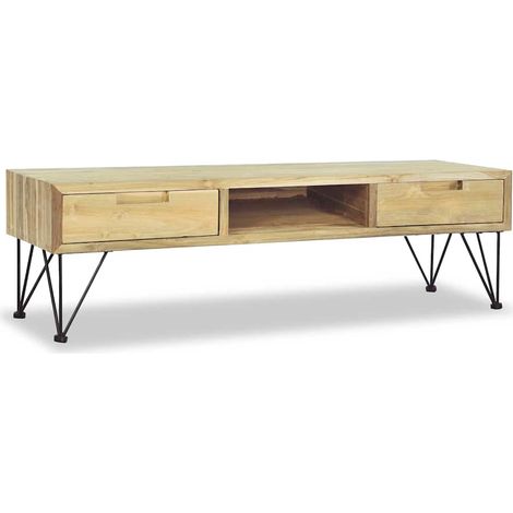 Maison Exclusive - TV-Schrank 120 x 35 x 35 cm Teak Massiv (1/5)