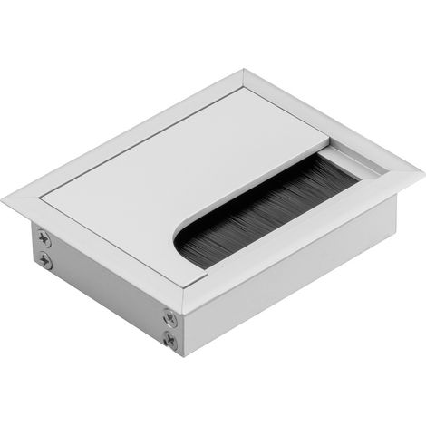 Kabeldurchlassdose Alu Kabelführung Bürstendichtung Silber eloxiert 80mm x 100mm