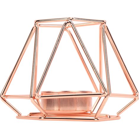 Eosnow Kleiner geometrischer Teelicht-Kerzenhalter, Kerzenhalter für Heim-Tisch-Kunstdekoration (Roségold S)