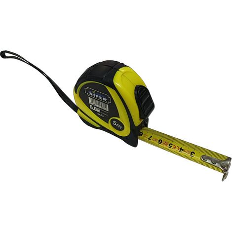 SIFER sifer flexometro okl 53 caucho con iman 5 x 19 , METRO Cinta metrica acero con carcasa antichoque golpes de caucho clip cinturon
