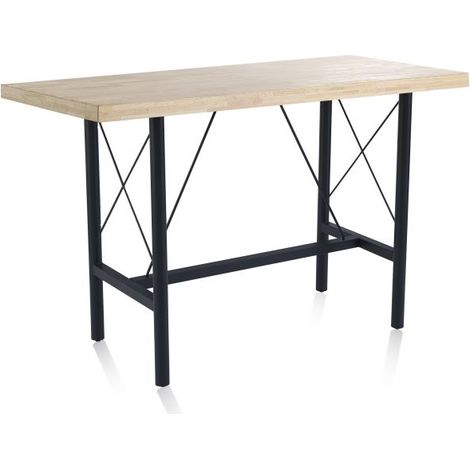 Mesa alta Bistro Negro - Roble 70cm (ancho) x 100cm (alto) (1/5)