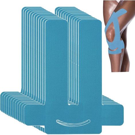 Set mit 12 vorgeschnittenen, wasserfesten, elastischen Muskelstützpflastern zur Linderung von Knie- und Gelenkschmerzen beim Kraftsport. (1/5)