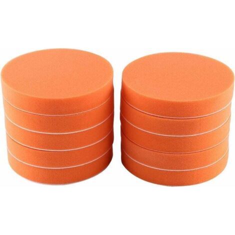 Éponge de Polissage pour Voiture, 10 Pcs/Lot 6 (150Mm) Éponge Polissage Polissage Cirage Pad Kit Outil pour Voiture Polisseur Tampon Orange Tampon de Polissage