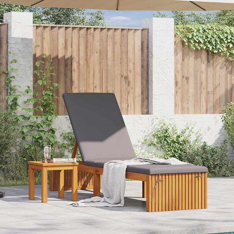 Sonnenliege Öl-Natur 200 x 55 x 94 cm Massivholz Akazie
