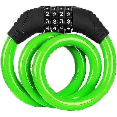 Antivol de sécurité portable pour VTT et vélo de route, code à 4 chiffres, câble en acier, noyau en alliage d'aluminium (1/4)