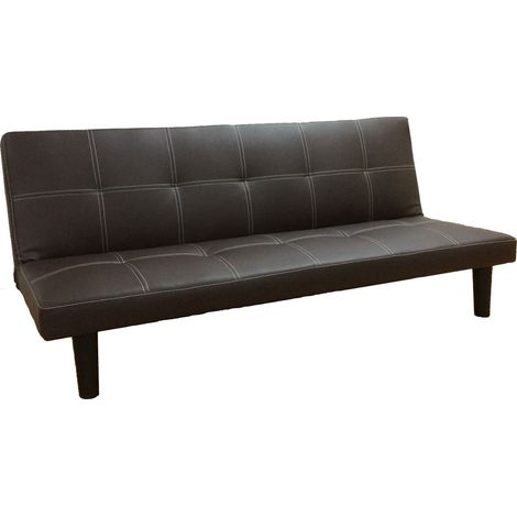 Faux Leather Sofa Bed in Chocolate