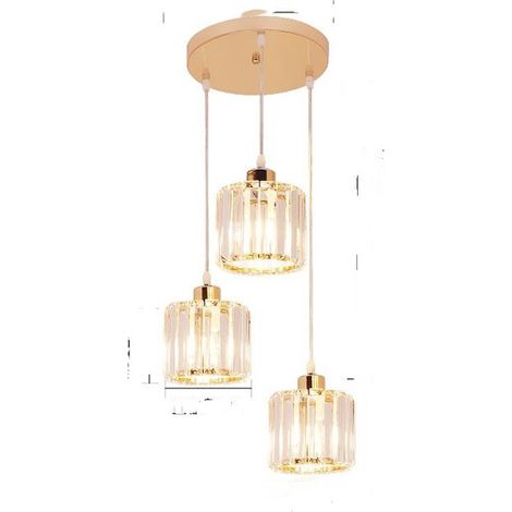 Lustre Cristal,Moderne Luminaire Salle A Manger,Suspension Luminaire Salon 3 Luminaires (1/5)