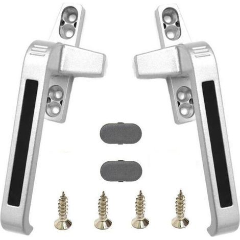 Poignée de fenêtre verrouillable Poignée de porte et de fenêtre - Accessoires de fenêtre en aluminium - 2 pièces (main gauche, main droite) (1/5)