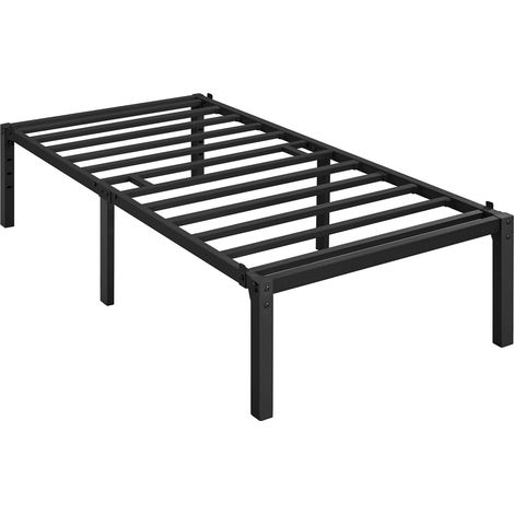 Homevive Marco de Cama de Plataforma de Metal con Soporte de Listones de Metal Robusto Diseño Antideslizante No Necesita Somier 90 × 190 cm Negro