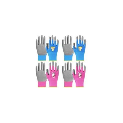 Gants de Travail pour Enfants (4 Paires), Gants de Sécurité pour Bricolage, Peinture et Activités Extérieures, Taille 5-9 ans (1/5)