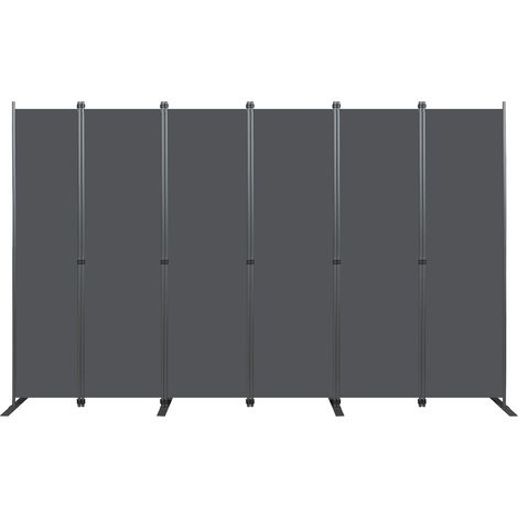 Raumteiler mit 6 Paneelen 304 x 180 cm, dunkelgrau (1/5)