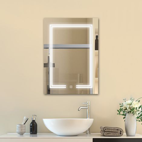 Spiegelschrank Badschrank Hängeschrank Badezimmerschrank Bad Wandschrank mit LED 50x70cm (1/5)