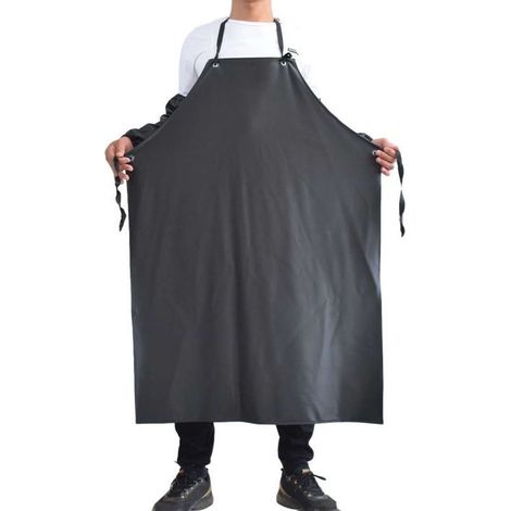 Tablier imperméable pour hommes, à bretelles réglables, en caoutchouc épais résistant à l'huile, tablier de protection pour atelier industriel (1/5)