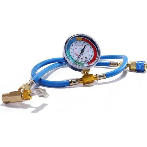 – Kit de jauge de réfrigérant pour climatisation automobile – Pression max -30 à 250 PSI – Tuyaux de 380 mm et 580 mm – Connecteur 1/2' (1/5)