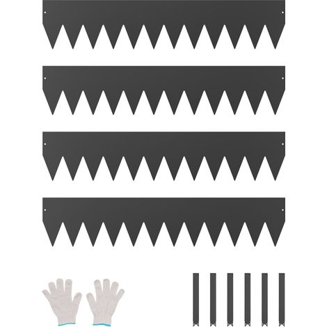 Bordure de Jardin en Acier, Lot de 4, Bordures Paysagères en Métal, 1016 x 203 mm, Résistante à la Rouille, Installation Simple, Bandes Pliables pour Séparateur de Chemin de Cour, Pelouse, Noir (1/5)