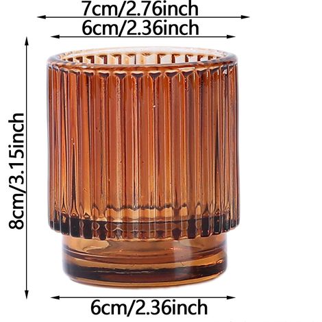 Lot de 2 Bougeoir Verre à thé Côtelés, Photophore Verre Transparents pour Mariage 6x8cm (1/3)