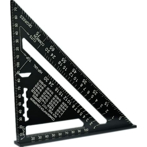 Rapporteur d'Angle de Triangle Alliage d'Aluminium Équerre Triangle Metrique Règle de Triangle en Aluminium Précision Durable Triangle Règle Triangle Règle pour Ingénieur Menuisier (7 Pouces) (1/5)
