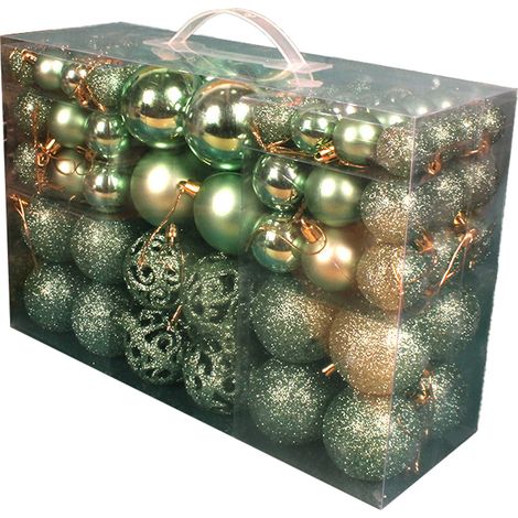 Conjunto de adornos navideños, coloridas decoraciones de temporada, adornos clásicos, para árbol de Navidad, hogar, hotel, oficina. (1/5)