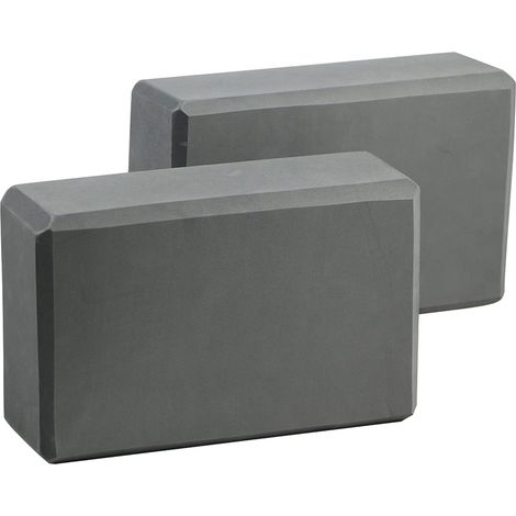 Blocs de yoga (lot de 2) - Blocs de gymnastique confortables, antidérapants, légers et faciles à transporter pour les exercices de Pilates (gris) (1/5)