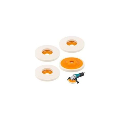 4Pcs Diamètre 125mm Laine Disque de Polissage. Disque de Feutre à Polir Meuleuse d'Angle Alésage 22mm. Disque de Roue de Polissage de Laine pour Polissage Verre. Céramique. Plastique. Métal. Marbr (1/5)