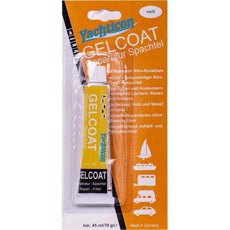 Reparación gelcoat, masilla para gelcoat, gelcoat blanco, 70 g (1/5)