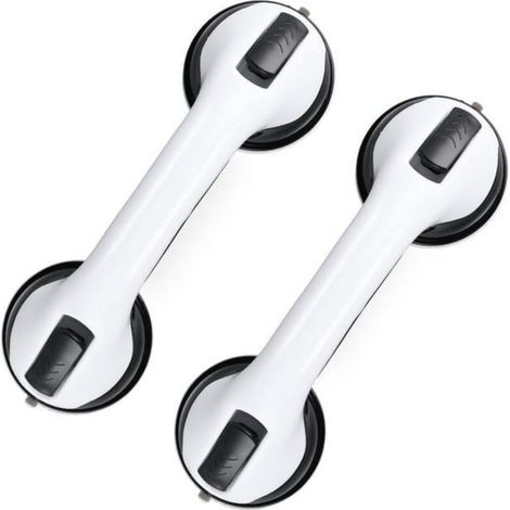 Poignée Ventouse pour Salle de Bain Barres d'appui de Douche Forte Prise pour handicapés, Seniors, poignée de Douche sans perçage et Amovible,2 PCS