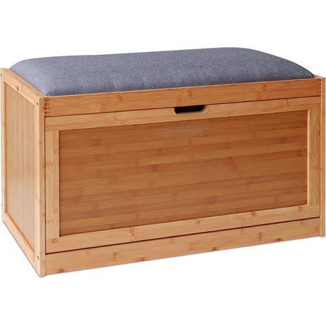 Banco de zapatos práctico para recibidor moderno asiento cómodo 110 x 40 x 45 cm de madera marrón 130017161 (1/4)
