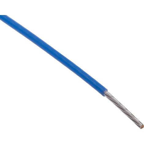Fil de câblage à gaine PTFE RS PRO, 0,22 mm², 24 AWG, 200°C max, PTFE Bleu, 100m ( Prix pour Bobine de 100 Mètres ) (1/2)