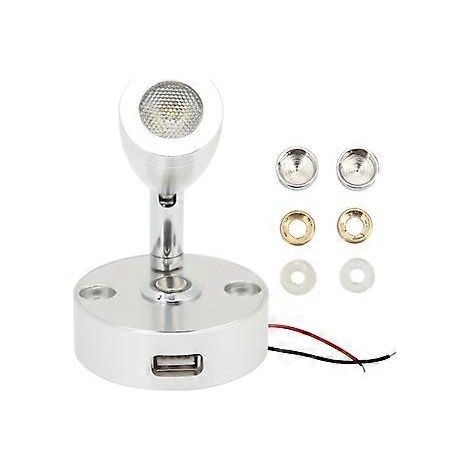 Leselampe für Wohnmobile, 3500K, 3-farbig, Aluminiumlegierung, verstellbarer Winkel, 12V-24V, Nachttischlampe für Boote und Yachten