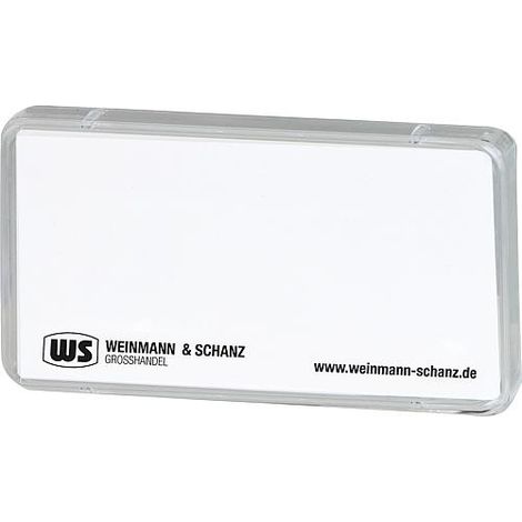 WS porte-étiquette en plastique support, couverecle, étiquette nue 70x37mm, 10 pieces (1/2)