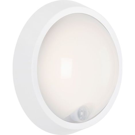 BRILONER HELSINKI LED Außenwandleuchte kabellos, IP44 Spritzwasserschutz, Bewegungsmelder, Dämmerungssensor, Reichweite 8m, weiß, 17 x 7 cm