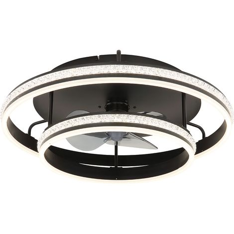 Deckenventilator Deckenlampe Ventilatorleuchte LED dimmbar schwarz Fernbedienung
