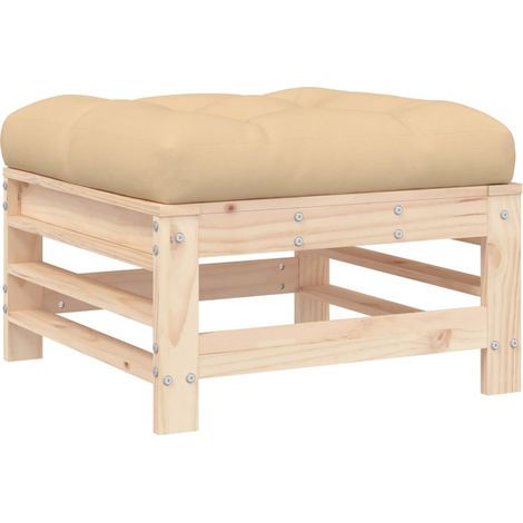 Maison Exclusive - Gartenhocker mit Kissen Massivholz Kiefer