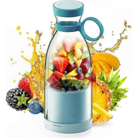 Tragbarer 420-ml-Fruchtmixer mit wiederverwendbarem Becher, USB-aufladbarer Entsafter für selbstgemachte Smoothies und Säfte, ideal für Reisen und Büro (1/5)